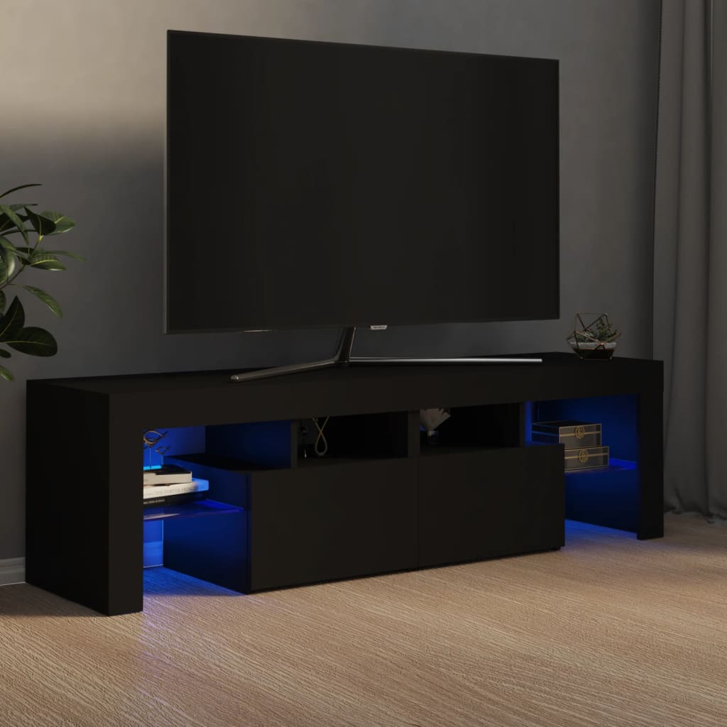 Tv Skříňka S Led Osvětlením Betonově Šedá 140 X 36,5 X 40 Cm