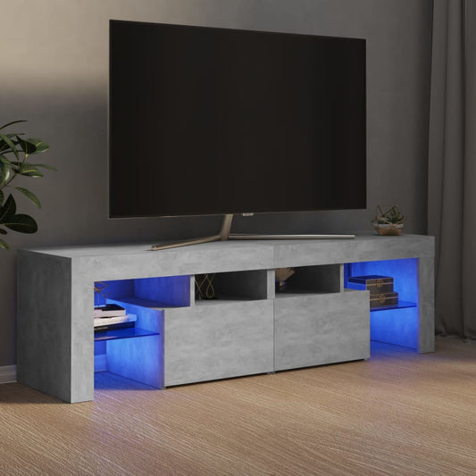 Tv Skříňka S Led Osvětlením Betonově Šedá 140 X 36,5 X 40 Cm