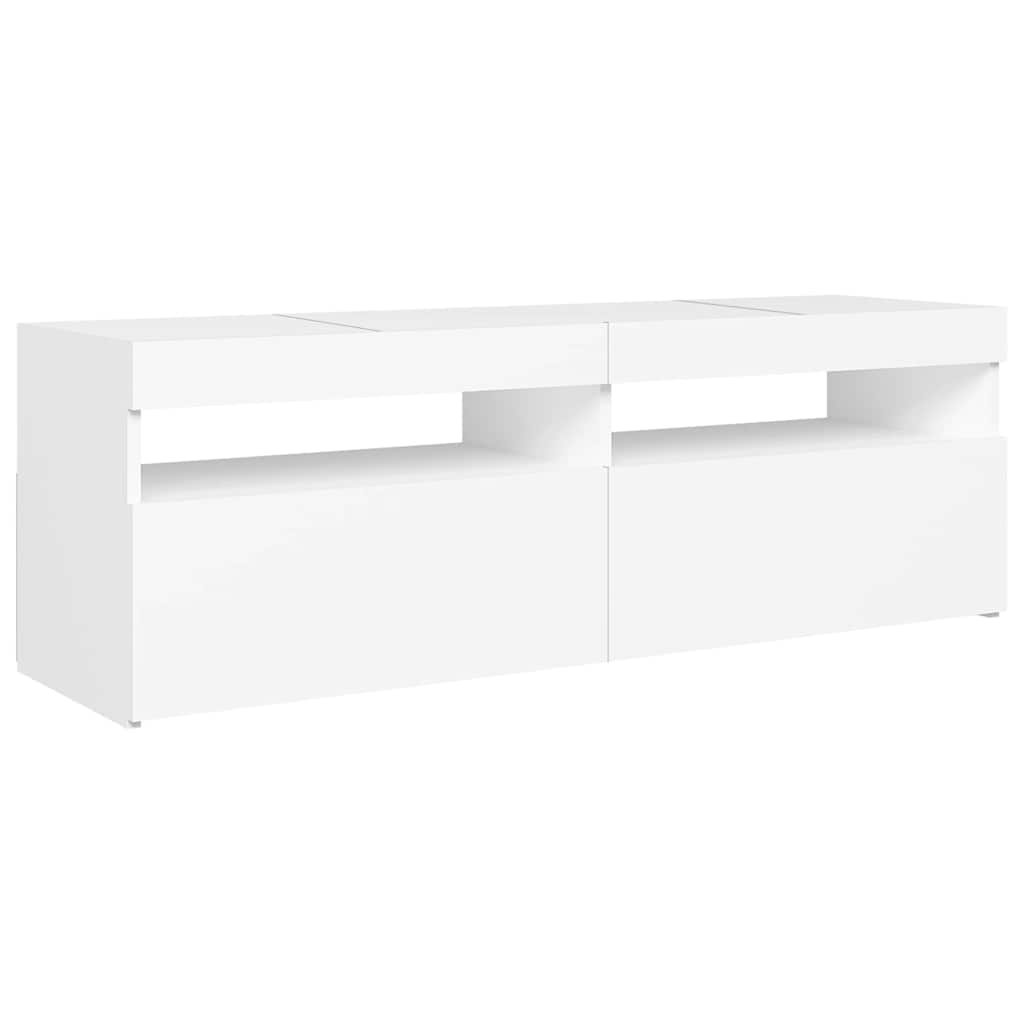 Tv Skříňka S Led Osvětlením Bílá 120 X 35 X 40 Cm