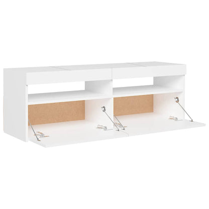 Tv Skříňka S Led Osvětlením Bílá 120 X 35 X 40 Cm