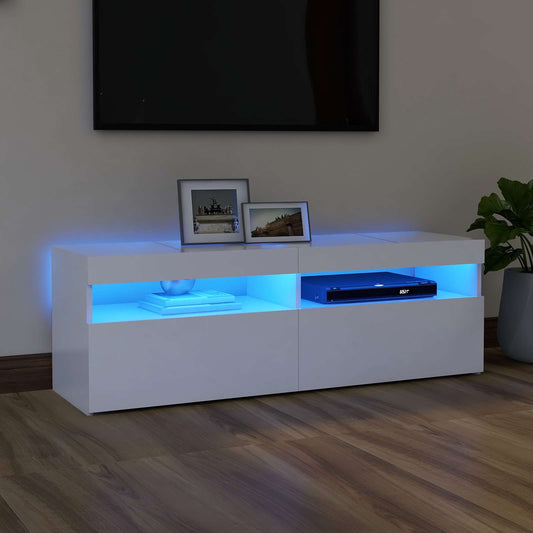 Tv Skříňka S Led Osvětlením Bílá 120 X 35 X 40 Cm