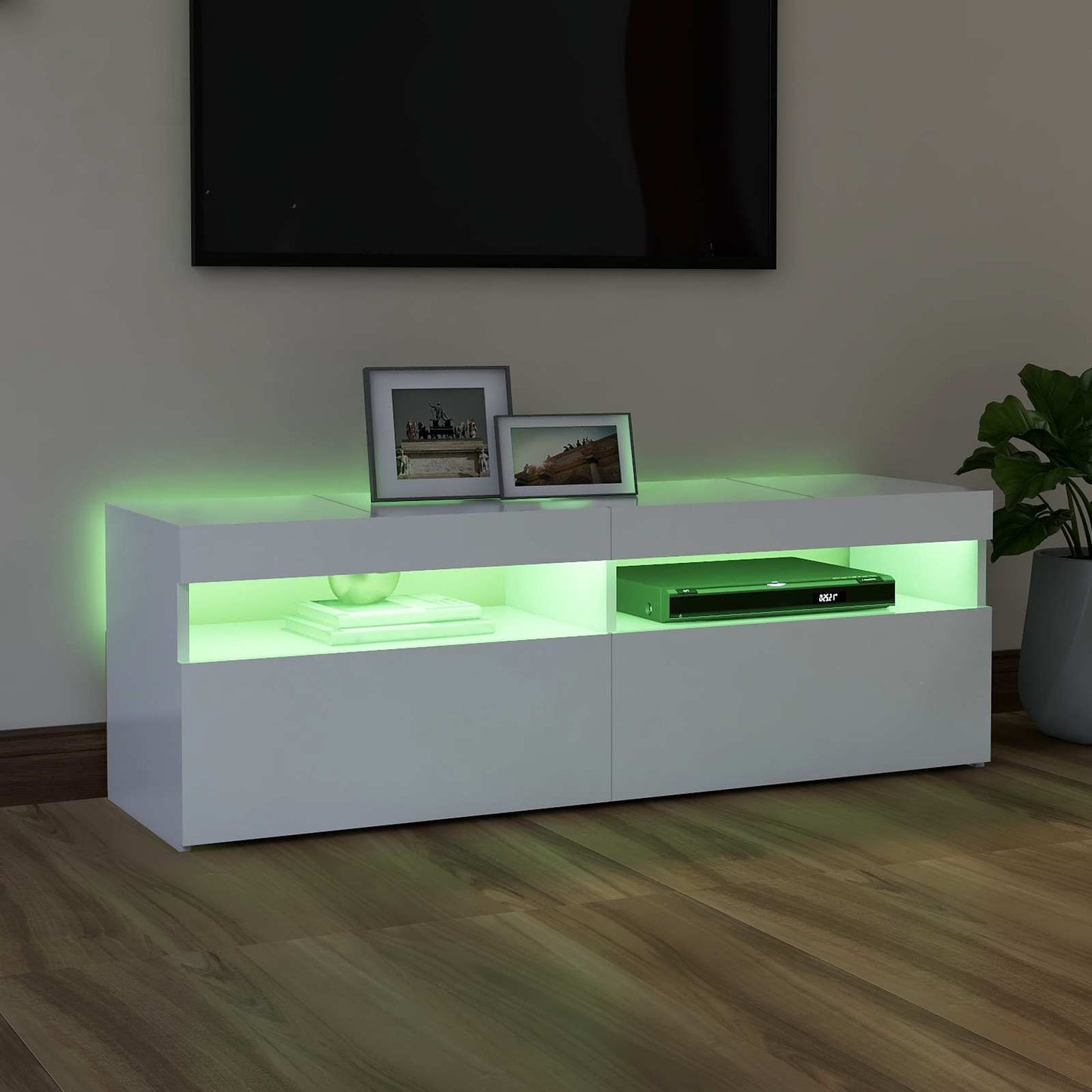 Tv Skříňka S Led Osvětlením Bílá 120 X 35 X 40 Cm