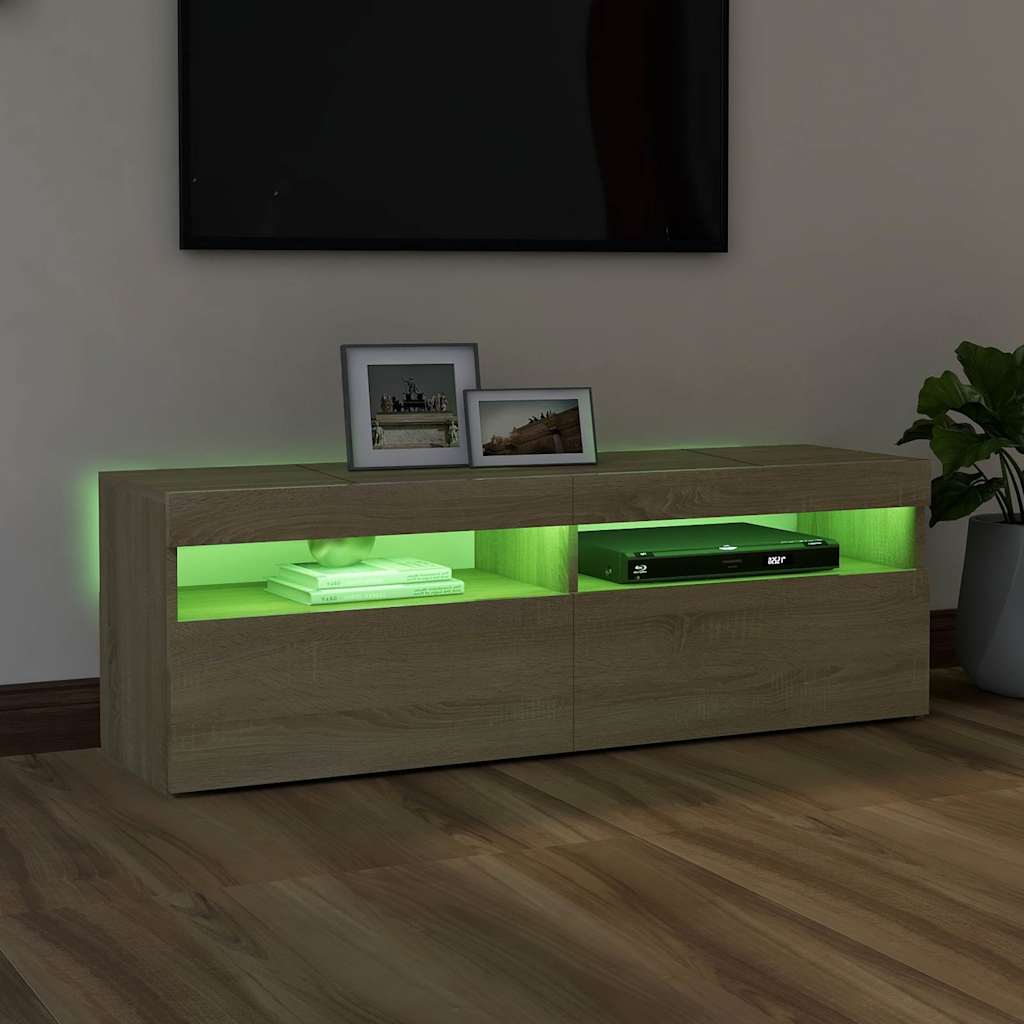 Tv Skříňka S Led Osvětlením Dub Sonoma 120 X 35 X 40 Cm