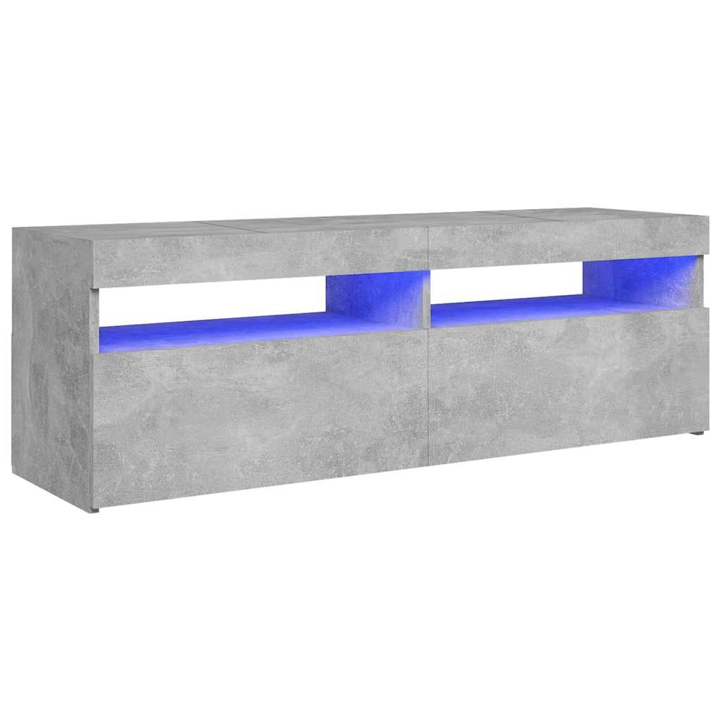 Tv Skříňka S Led Osvětlením Betonově Šedá 120 X 35 X 40 Cm