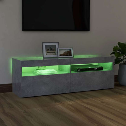 Tv Skříňka S Led Osvětlením Betonově Šedá 120 X 35 X 40 Cm