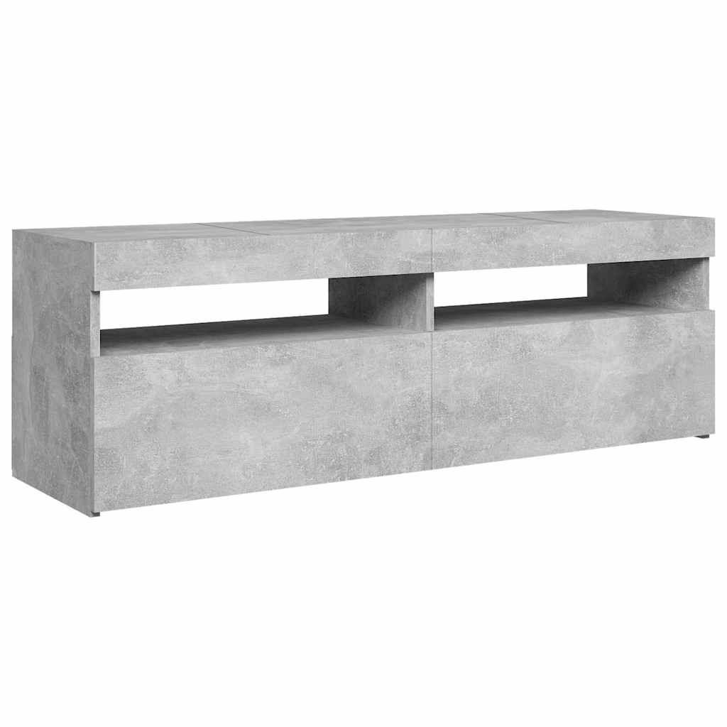 Tv Skříňka S Led Osvětlením Betonově Šedá 120 X 35 X 40 Cm