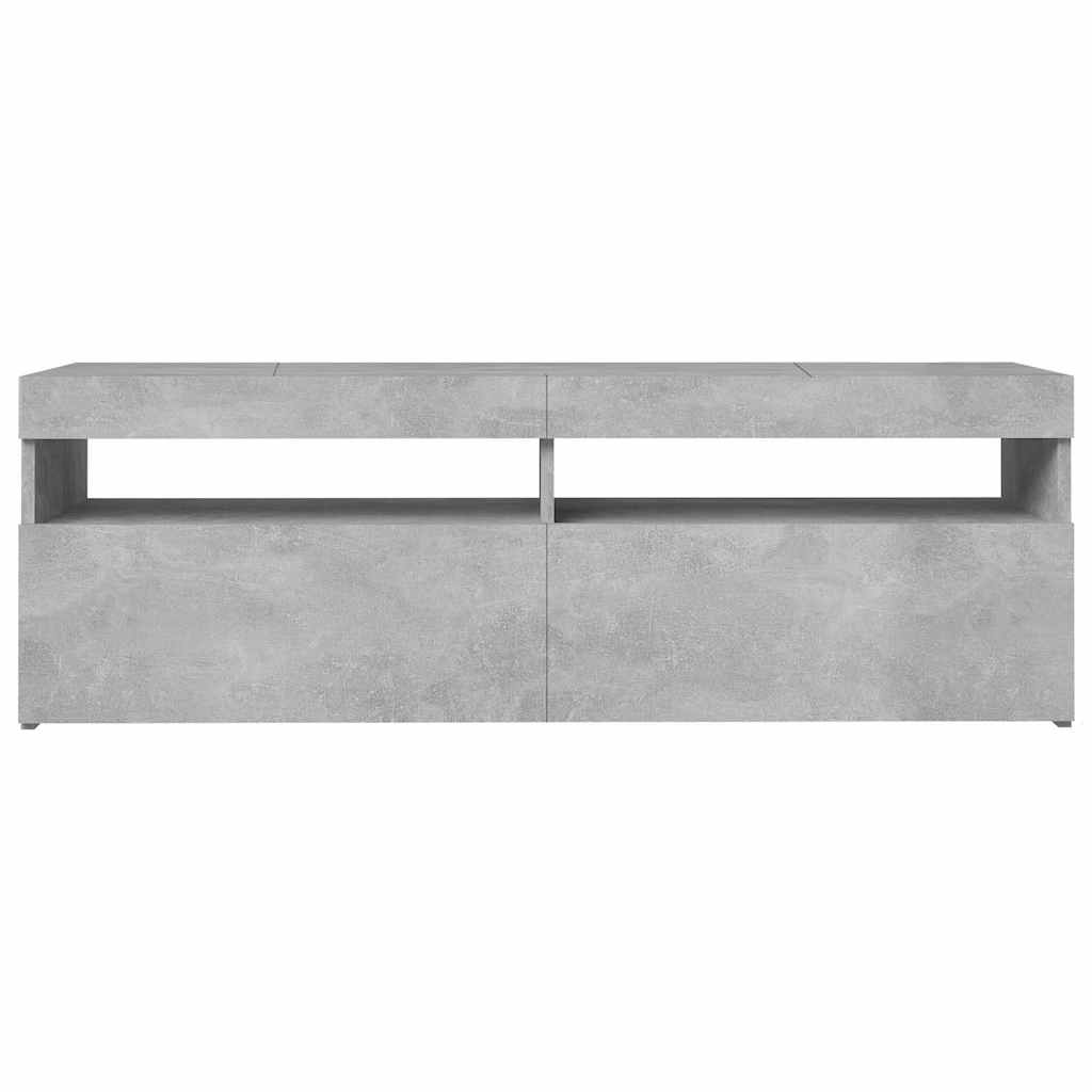 Tv Skříňka S Led Osvětlením Betonově Šedá 120 X 35 X 40 Cm