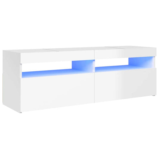Tv Skříňka S Led Osvětlením Bílá S Vysokým Leskem 120X35X40 Cm