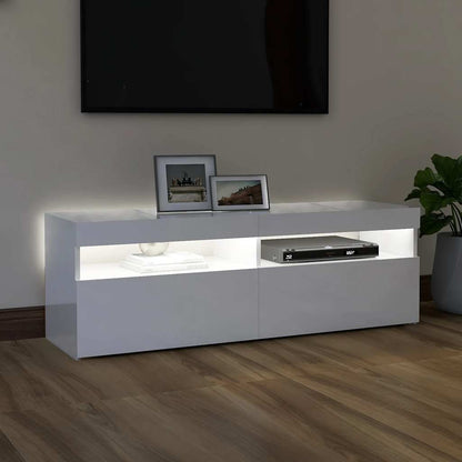 Tv Skříňka S Led Osvětlením Bílá S Vysokým Leskem 120X35X40 Cm
