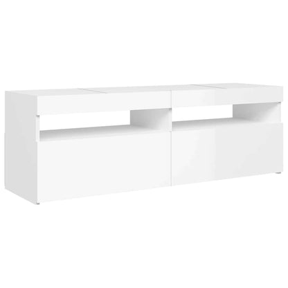 Tv Skříňka S Led Osvětlením Bílá S Vysokým Leskem 120X35X40 Cm