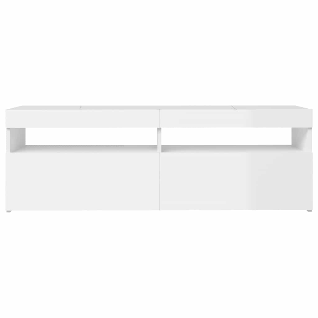 Tv Skříňka S Led Osvětlením Bílá S Vysokým Leskem 120X35X40 Cm