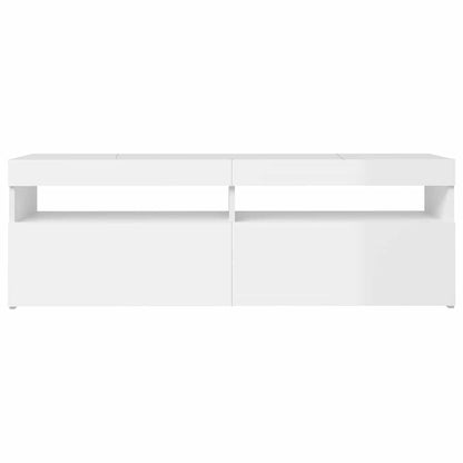 Tv Skříňka S Led Osvětlením Bílá S Vysokým Leskem 120X35X40 Cm