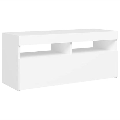 Tv Skříňka S Led Osvětlením Bílá 90 X 35 X 40 Cm
