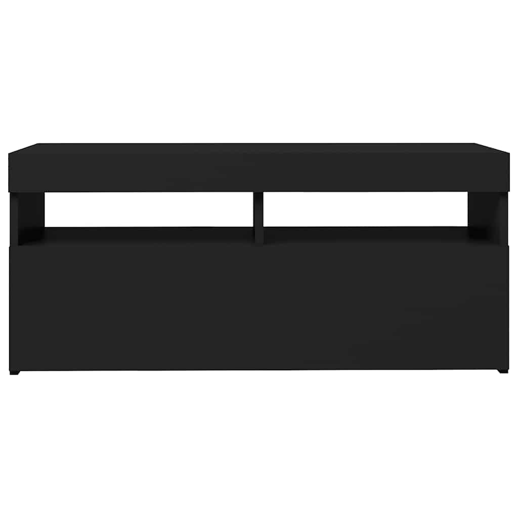 Tv Skříňka S Led Osvětlením Černá 90 X 35 X 40 Cm