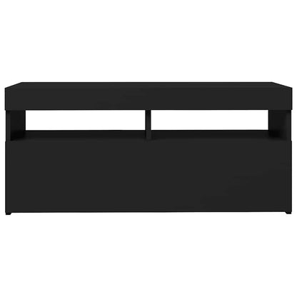 Tv Skříňka S Led Osvětlením Černá 90 X 35 X 40 Cm