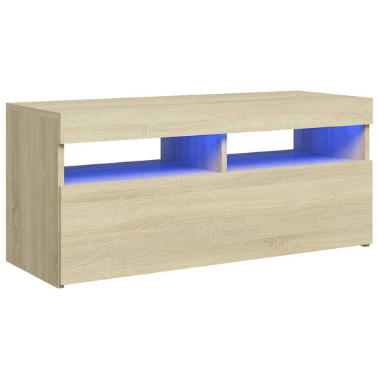 Tv Skříňka S Led Osvětlením Dub Sonoma 90 X 35 X 40 Cm