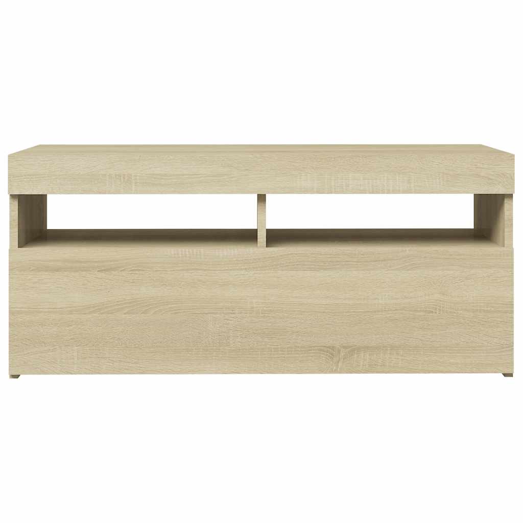 Tv Skříňka S Led Osvětlením Dub Sonoma 90 X 35 X 40 Cm