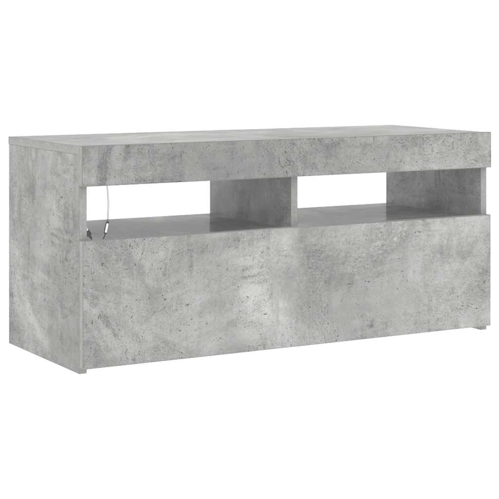 Tv Skříňka S Led Osvětlením Betonově Šedá 90 X 35 X 40 Cm