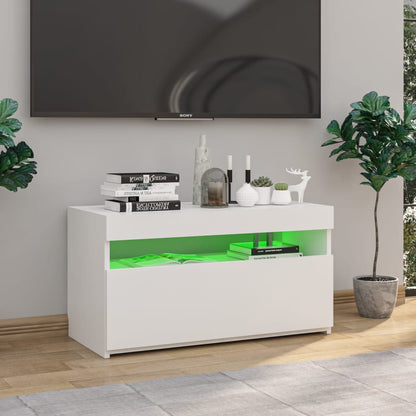 Tv Skříňka S Led Osvětlením Bílá 75 X 35 X 40 Cm