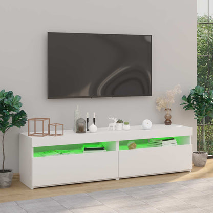 Tv Skříňky S Led Osvětlením 2 Ks Bílé 75 X 35 X 40 Cm