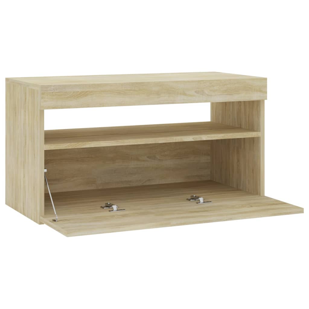 Tv Skříňka S Led Osvětlením Dub Sonoma 75 X 35 X 40 Cm