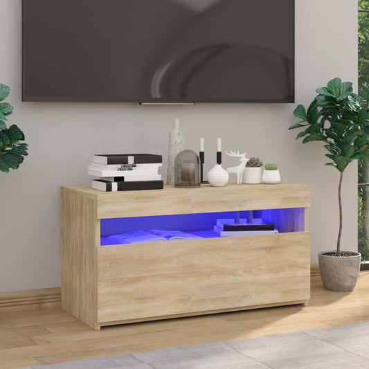 Tv Skříňka S Led Osvětlením Dub Sonoma 75 X 35 X 40 Cm