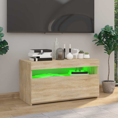 Tv Skříňka S Led Osvětlením Dub Sonoma 75 X 35 X 40 Cm