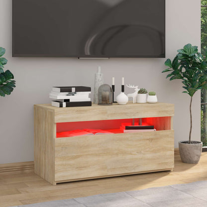 Tv Skříňka S Led Osvětlením Dub Sonoma 75 X 35 X 40 Cm