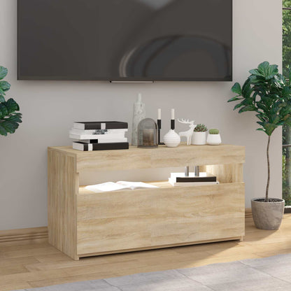 Tv Skříňka S Led Osvětlením Dub Sonoma 75 X 35 X 40 Cm