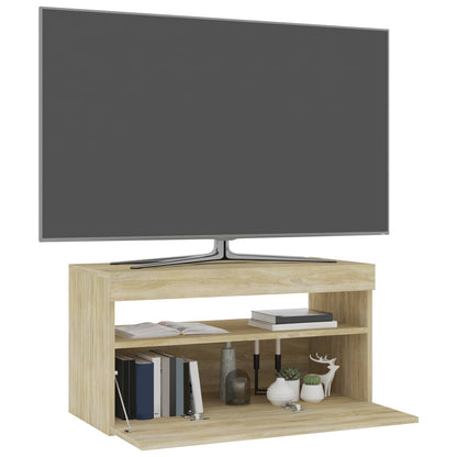 Tv Skříňka S Led Osvětlením Dub Sonoma 75 X 35 X 40 Cm