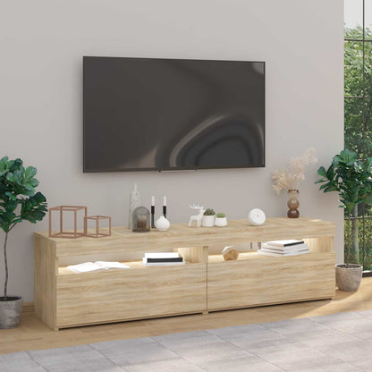 Tv Skříňky S Led Osvětlením 2 Ks Dub Sonoma 75 X 35 X 40 Cm