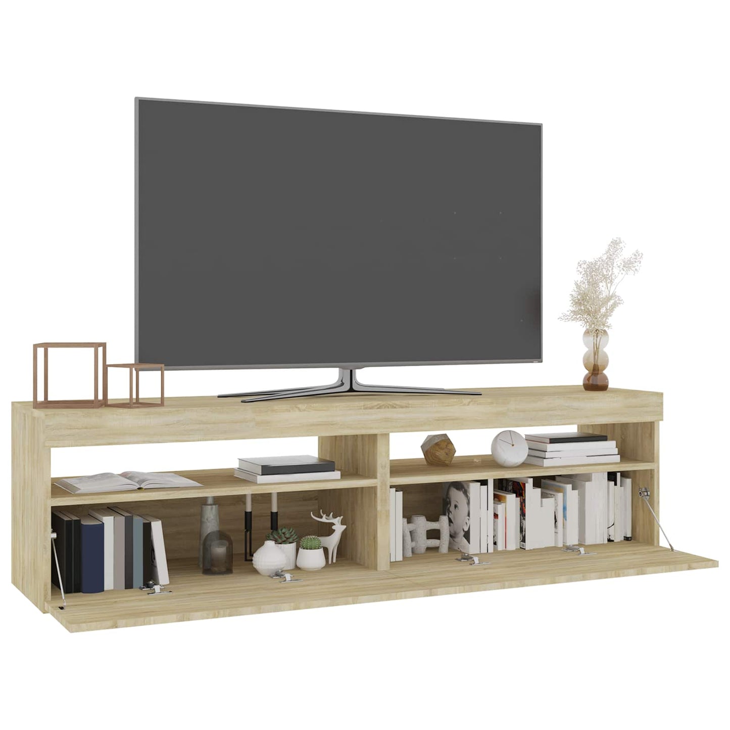 Tv Skříňky S Led Osvětlením 2 Ks Dub Sonoma 75 X 35 X 40 Cm