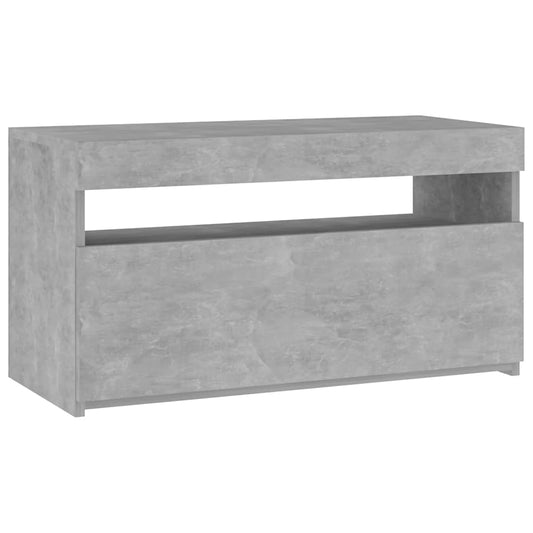 Tv Skříňka S Led Osvětlením Betonově Šedá 75 X 35 X 40 Cm