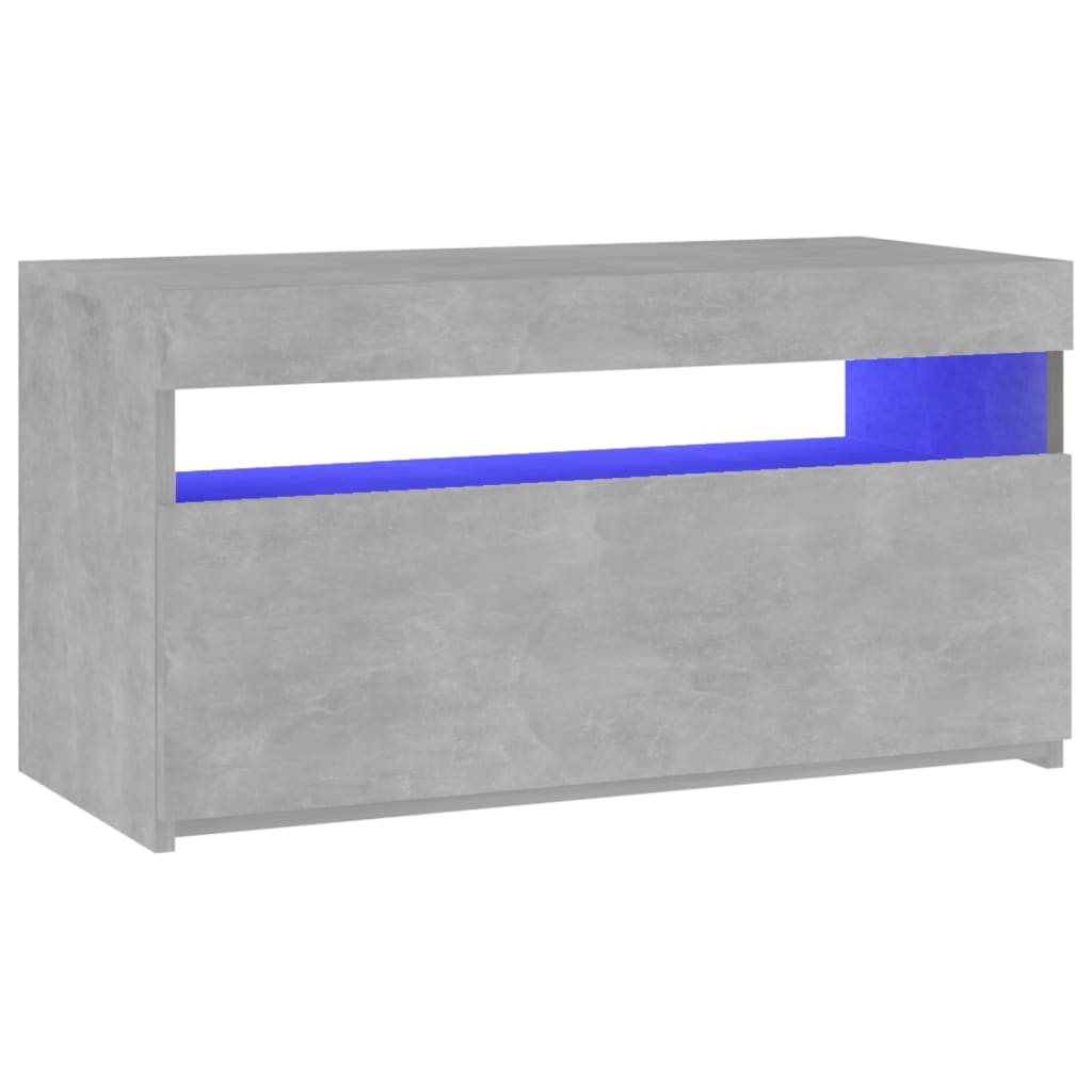 Tv Skříňka S Led Osvětlením Betonově Šedá 75 X 35 X 40 Cm