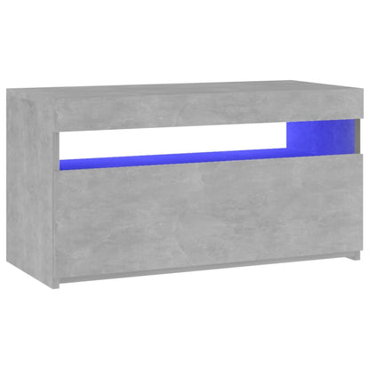 Tv Skříňka S Led Osvětlením Betonově Šedá 75 X 35 X 40 Cm