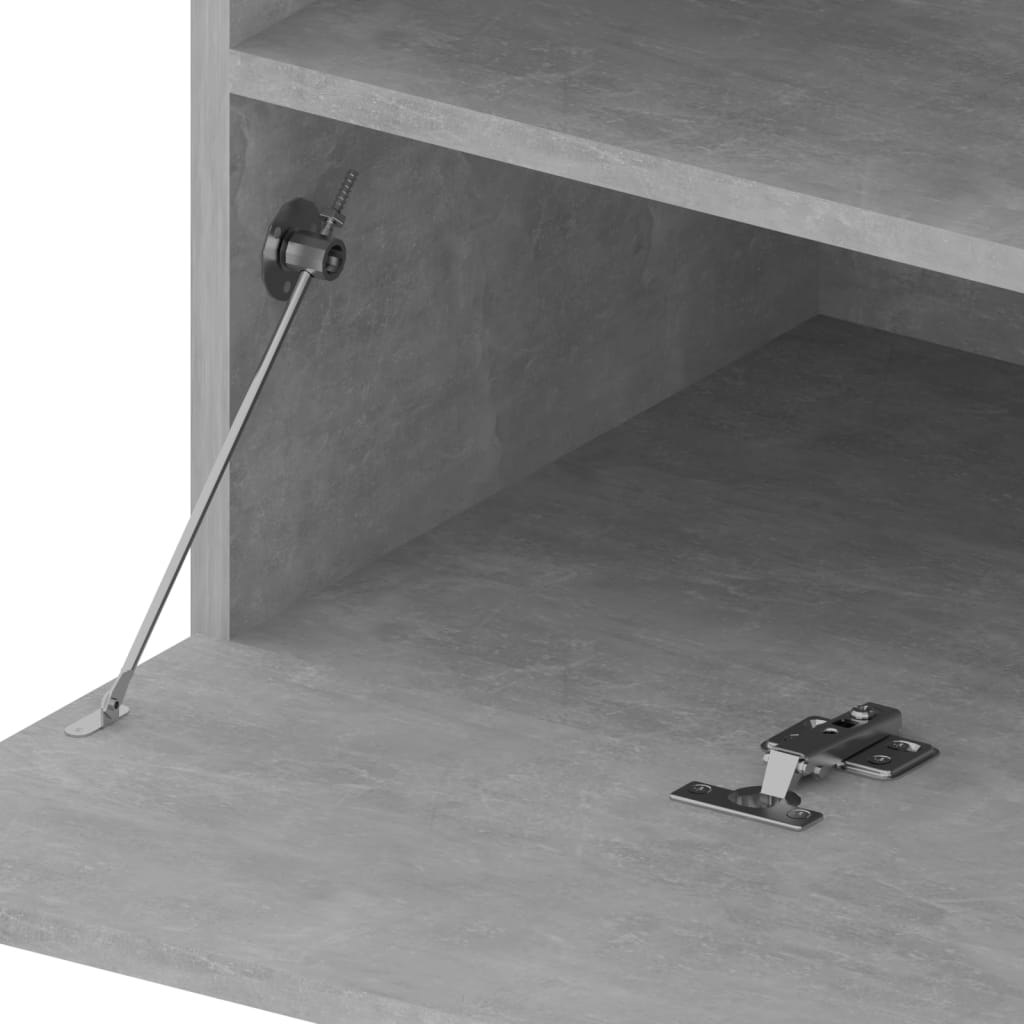 Tv Skříňka S Led Osvětlením Betonově Šedá 75 X 35 X 40 Cm