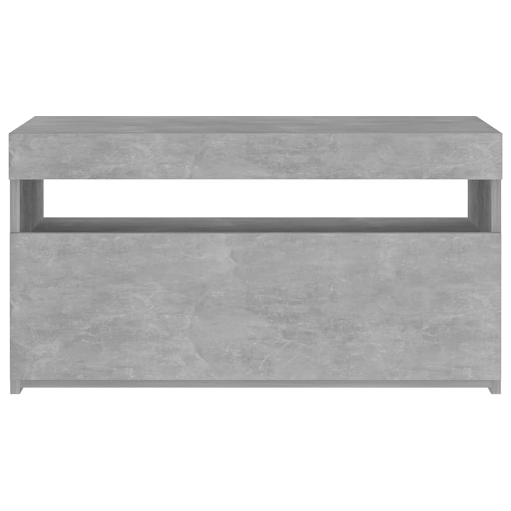 Tv Skříňka S Led Osvětlením Betonově Šedá 75 X 35 X 40 Cm