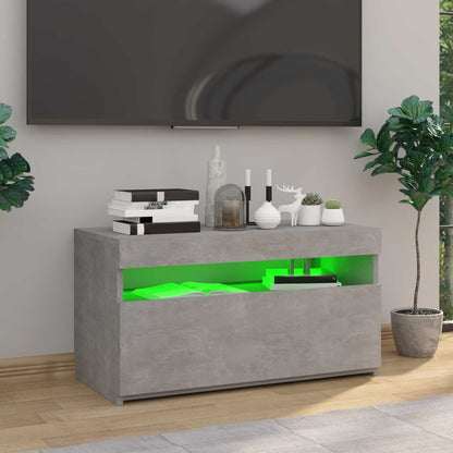Tv Skříňka S Led Osvětlením Betonově Šedá 75 X 35 X 40 Cm