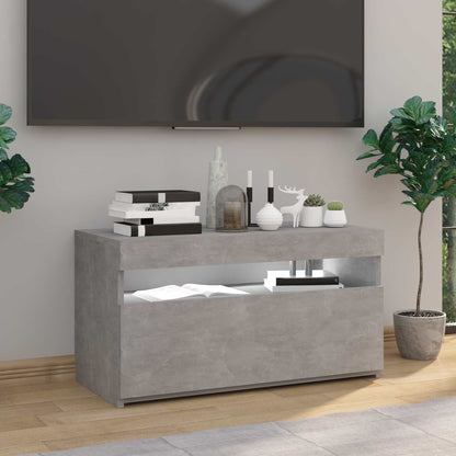 Tv Skříňka S Led Osvětlením Betonově Šedá 75 X 35 X 40 Cm