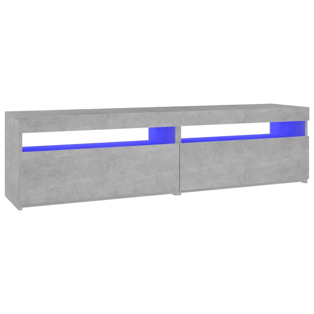 Tv Skříňky S Led Osvětlením 2 Ks Betonově Šedé 75 X 35 X 40 Cm