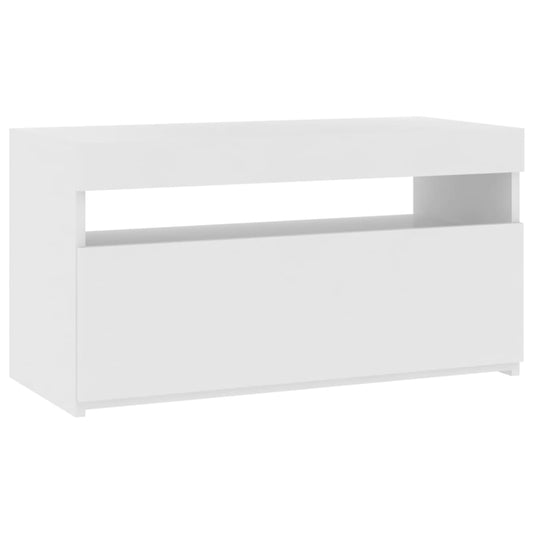 Tv Skříňka S Led Osvětlením Bílá Vysoký Lesk 75 X 35 X 40 Cm