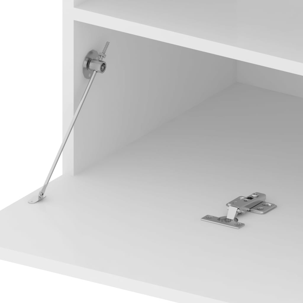 Tv Skříňka S Led Osvětlením Bílá Vysoký Lesk 75 X 35 X 40 Cm