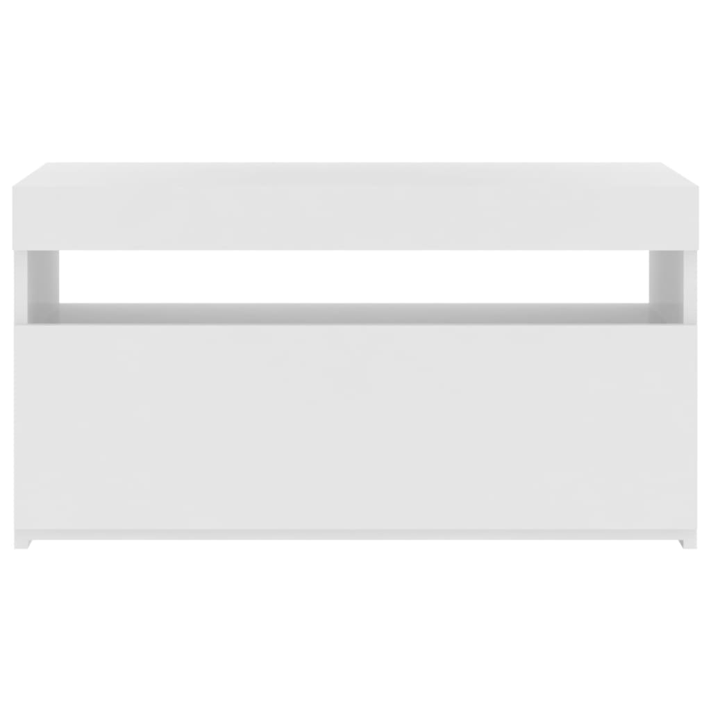 Tv Skříňka S Led Osvětlením Bílá Vysoký Lesk 75 X 35 X 40 Cm
