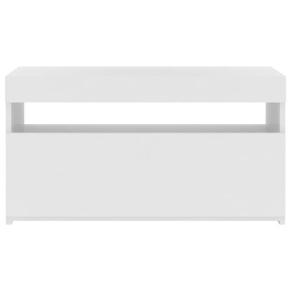 Tv Skříňka S Led Osvětlením Bílá Vysoký Lesk 75 X 35 X 40 Cm