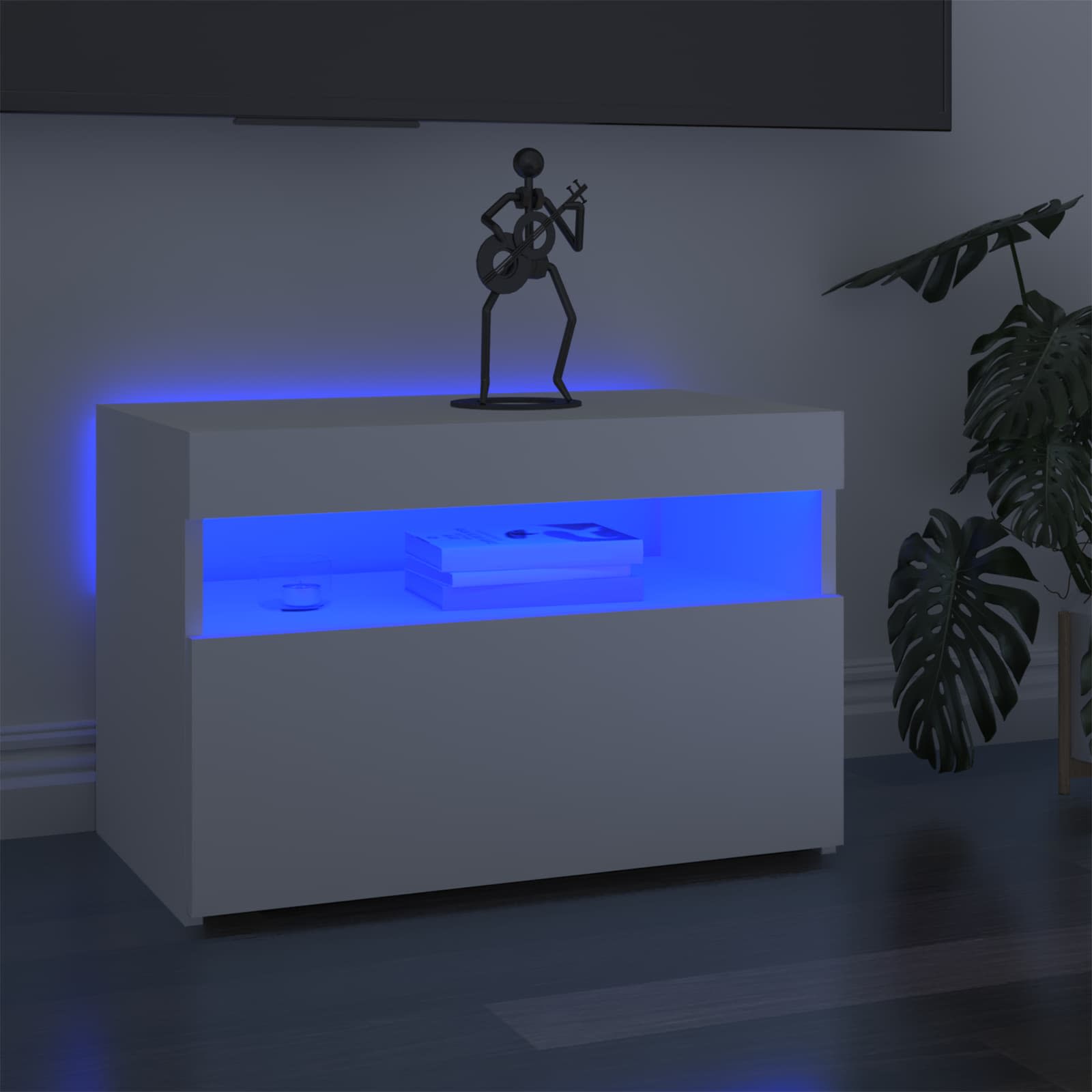 Tv Skříňka S Led Osvětlením Bílá 60 X 35 X 40 Cm