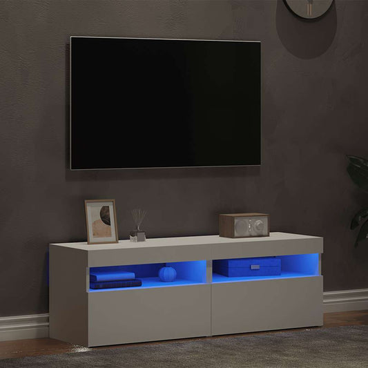 Tv Skříňky S Led Osvětlením 2 Ks Bílé 60 X 35 X 40 Cm