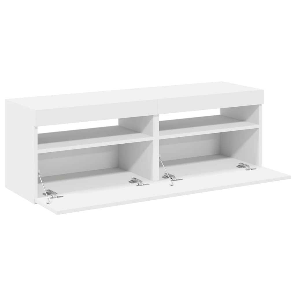 Tv Skříňky S Led Osvětlením 2 Ks Bílé 60 X 35 X 40 Cm