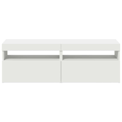Tv Skříňky S Led Osvětlením 2 Ks Bílé 60 X 35 X 40 Cm