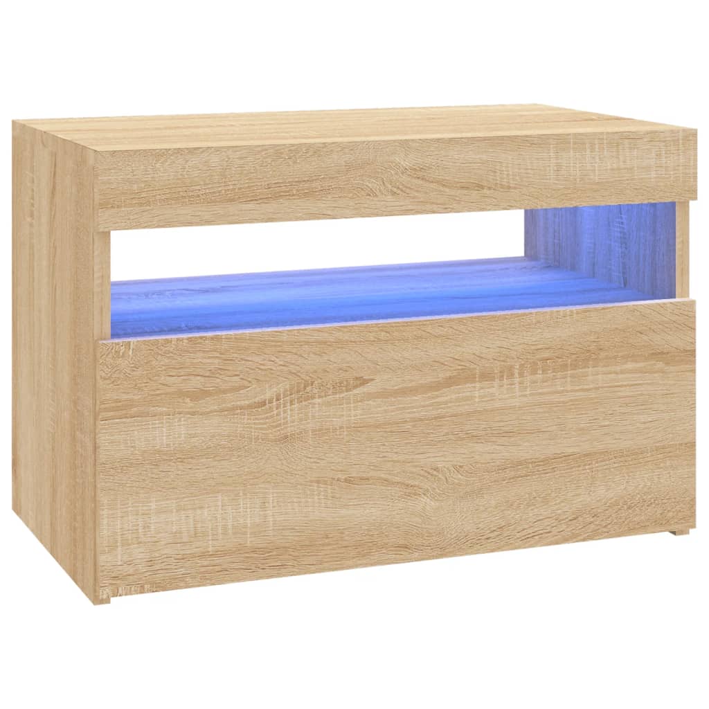 Tv Skříňka S Led Osvětlením Dub Sonoma 60 X 35 X 40 Cm