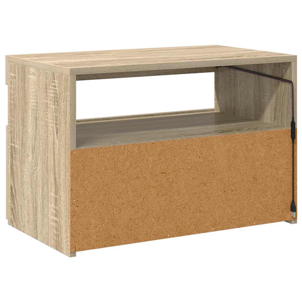 Tv Skříňka S Led Osvětlením Dub Sonoma 60 X 35 X 40 Cm